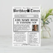 Vintage Einladung zur "Geburtstagszeit" (Stehend Vorderseite)