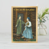 Vintage Einladung zur Haushaltserwärmung (Stehend Vorderseite)