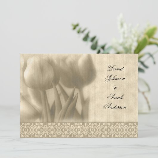 Vintage Einladung zur Hochzeit (Stehend Vorderseite)