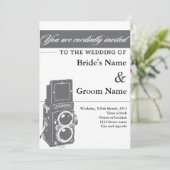 Vintage Einladung zur Hochzeit (Stehend Vorderseite)