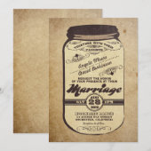 Vintage Einladung zur Hochzeit (Vorne/Hinten)