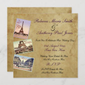 Vintage Einladung zur Hochzeit in Paris (Vorne/Hinten)