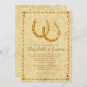 Vintage Einladung zur Hochzeit von Hufeisen (Vorne/Hinten)