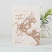 Vintage Einladung zur Hochzeit von Pferden (Stehend Vorderseite)