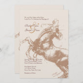 Vintage Einladung zur Hochzeit von Pferden (Vorne/Hinten)
