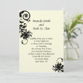 Vintage Einladung zur Hochzeit von Schwarz und Elf (Stehend Vorderseite)