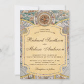 Vintage Einladung zur Hochzeitsfeier (Vorderseite)