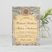 Vintage Einladung zur Hochzeitsfeier (Stehend Vorderseite)