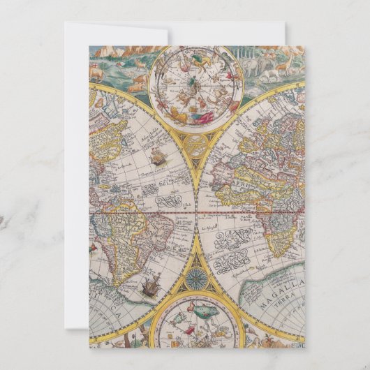 Vintage Einladung zur Hochzeitsfeier (Rückseite)