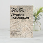 Vintage Einladung zur Hochzeitsfeier (Stehend Vorderseite)