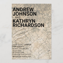 Vintage Einladung zur Hochzeitsfeier