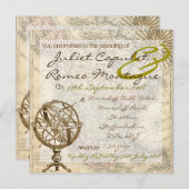 Vintage Einladung zur Hochzeitsfeier (Vorne/Hinten)