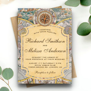 Vintage Einladung zur Hochzeitsfeier