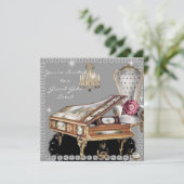 Vintage Einladung zur Hochzeitsfeier (Stehend Vorderseite)