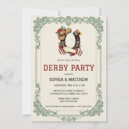 Vintage-Einladung zur Pferderennparty Derby Einladung
