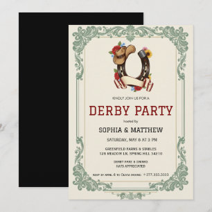 Vintage-Einladung zur Pferderennparty Derby Einladung