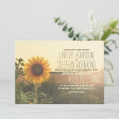 Vintage Einladung zur Sonnenblumenhochzeit (Stehend Vorderseite)