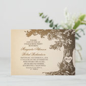 Vintage Einladungen der alten Eichenbaum (Stehend Vorderseite)