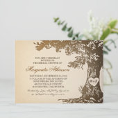 Vintage Einladungen für alte Eichenbaumbrauendusch (Stehend Vorderseite)