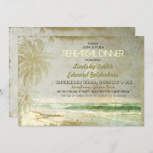 Vintage Einladungen für alte Proben (Vorne/Hinten)