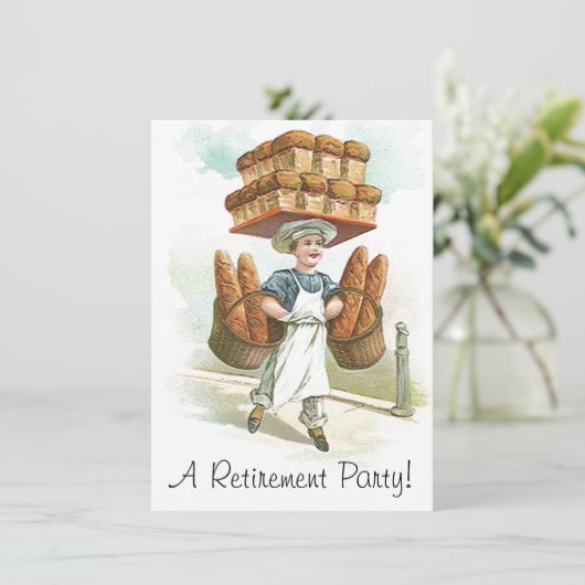 Vintage Einladungen für Bäckerei (Stehend Vorderseite)