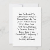 Vintage Einladungen für Bäckerei (Rückseite)