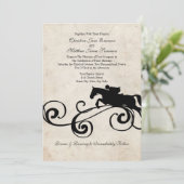 Vintage Einladungen für Hochzeiten auf Englisch (Stehend Vorderseite)