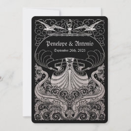 Vintage Einladungen für Nautic Silver Foil