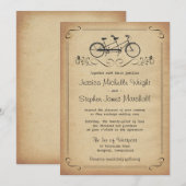 Vintage Einladungen für Tandem-Hochzeiten (Vorne/Hinten)
