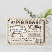 Vintage Einladungen von Schweineräubern (Ticketsti (Stehend Vorderseite)