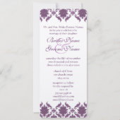 Vintage Einladungen zu einer Lila Damassohle (Rückseite)