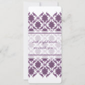 Vintage Einladungen zu einer Lila Damassohle (Vorderseite)