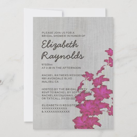 Vintage Einladungen zu Gladiolas Bridal (Vorderseite)