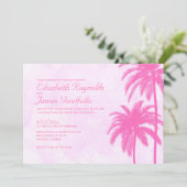 Vintage Einladungen zum Hochzeitsfeiern am Strand (Stehend Vorderseite)