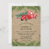 Vintage Einladungen zum Hochzeitsfeiern mit Red Tr (Vorderseite)