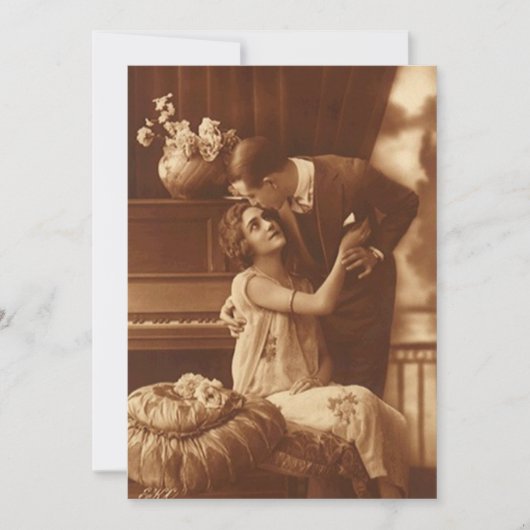 Vintage Einladungen zum Jahrestag der Verlobung (Vorderseite)