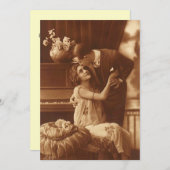 Vintage Einladungen zum Jahrestag der Verlobung (Vorne/Hinten)