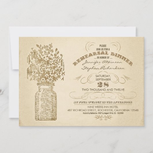 Vintage Einladungen zum Jar Probe (Vorderseite)