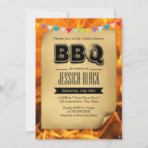 Vintage-Einladungen zur Babyparty-BBQ-Party Einladung
