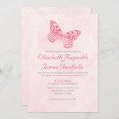 Vintage Einladungen zur Butterfly-Hochzeit (Vorne/Hinten)