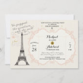 Vintage Einladungen zur französischen Dusche (Vorderseite)