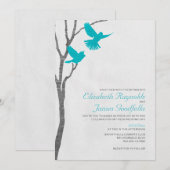 Vintage Einladungen zur Hochzeit von Blauwild (Vorne/Hinten)