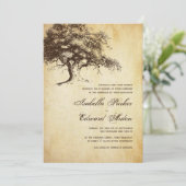 Vintage Einladungskarte für Eichenbaum Einladung (Stehend Vorderseite)