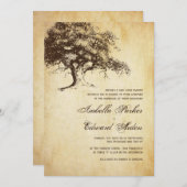 Vintage Einladungskarte für Eichenbaum Einladung (Vorne/Hinten)