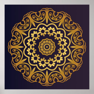 Vintage Einladungskarte mit Mandala-Muster. Deko
