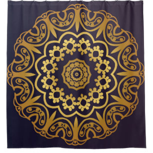 Vintage Einladungskarte mit Mandala-Muster. Deko Duschvorhang
