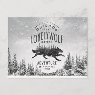 Vintage einsamer Wolf Abenteuer Mississippi Reise Postkarte