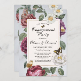 Vintage Einsatzpartei Blottfly-Blütenblume Einladung