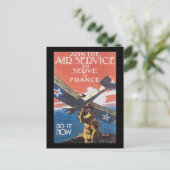 Vintage Einstellung von Flugdiensten Postkarte (Stehend Vorderseite)