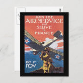 Vintage Einstellung von Flugdiensten Postkarte (Vorne/Hinten)